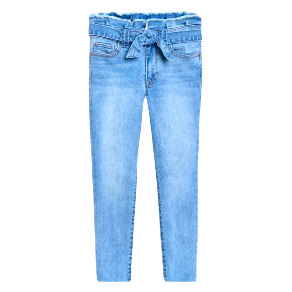 Gap Paper Bag Waist Jeggings Light Wash Denim Crop Ankle Jeans Size 14